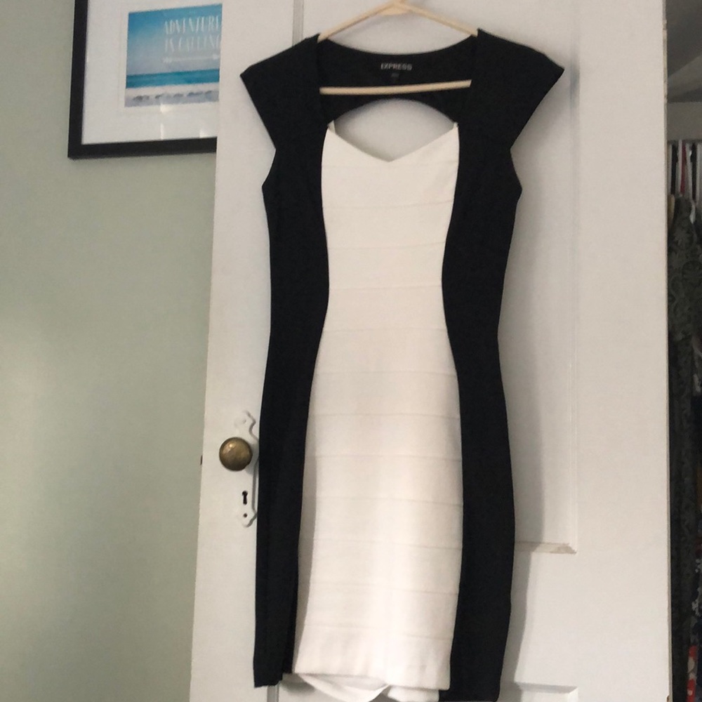 Express dress black and white